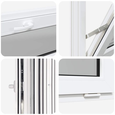 VidaXL Okno piwniczne RISOR 90 x 40 cm PVC i szkło Biały