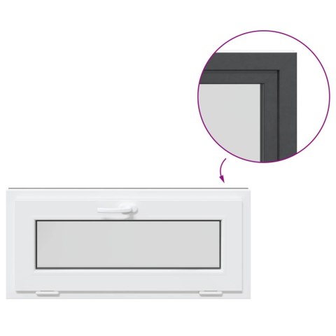 VidaXL Okno piwniczne RISOR 90 x 40 cm PVC i szkło antracytowy