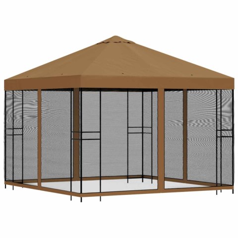 VidaXL Altana ogrodowa ze ścianami bocznymi 3 x 3 m Beżowy