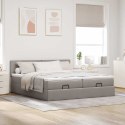 VidaXL Rama łóżka otomana z materacami, taupe, 180x200 cm, tkanina