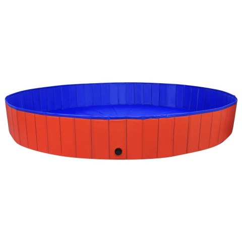SKŁADANY BASEN DLA PSA CZERWONY 300X40CM PVC