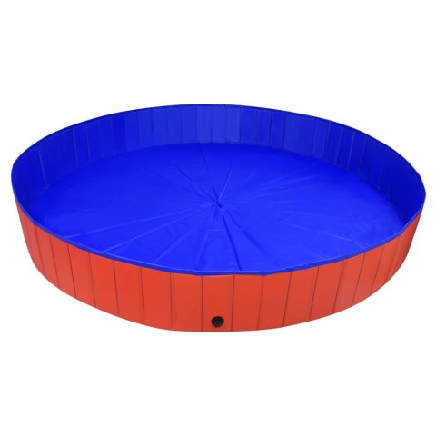 SKŁADANY BASEN DLA PSA CZERWONY 300X40CM PVC
