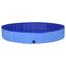 VidaXL Składany basen dla psa, niebieski, 300x40 cm, PVC