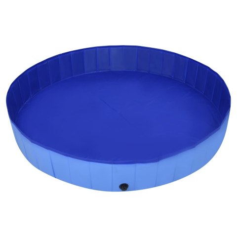 VidaXL Składany basen dla psa, niebieski, 300x40 cm, PVC
