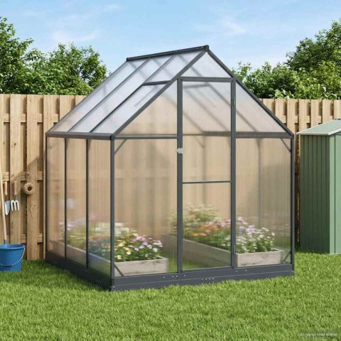 VidaXL Szklarnia Ogrodowa Z blokadą antracytowy 183,5 x 183,5 x 207 cm