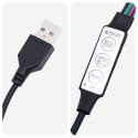 VidaXL Wezgłowie wiszące Z lampą LED ciemnoszary tkanina