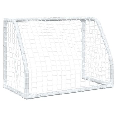 VidaXL Bramki do piłki nożnej dla dzieci, 2 szt. z piłką, białe, metal