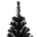 VidaXL Choinka z 300 diodami LED z podstawą Czarny 210 cm PVC
