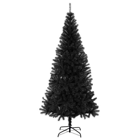 VidaXL Choinka z 300 diodami LED z podstawą Czarny 210 cm PVC