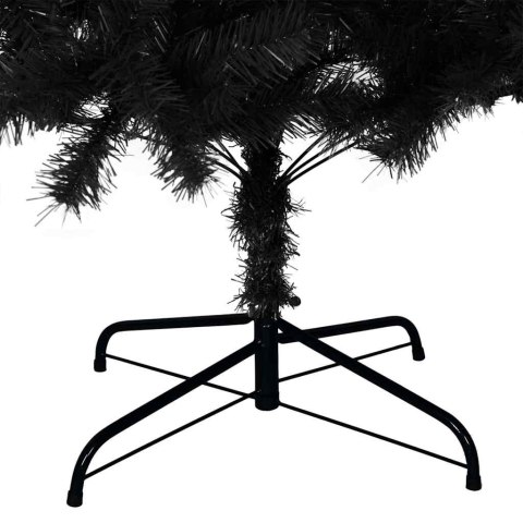 VidaXL Choinka z 300 diodami LED z podstawą Czarny 210 cm PVC