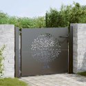 VidaXL Brama ogrodowa Czarny 110 x 105 cm Stal Malowana Proszkowo