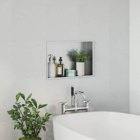 VidaXL Nisza prysznicowa Srebrny 45 x 30 x 9,5 cm Stal nierdzewna