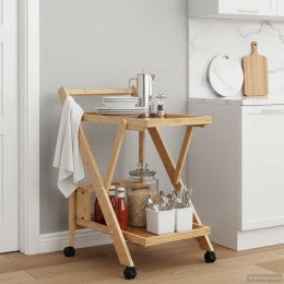 VidaXL Wózek kuchenny z kółkami Jasny Brąz 65 x 40,5 x 76,5 cm Bambus