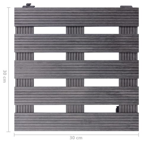 VidaXL Stojaki na kółkach pod donice, 4 szt., szare, 30x30x7,5 cm, WPC
