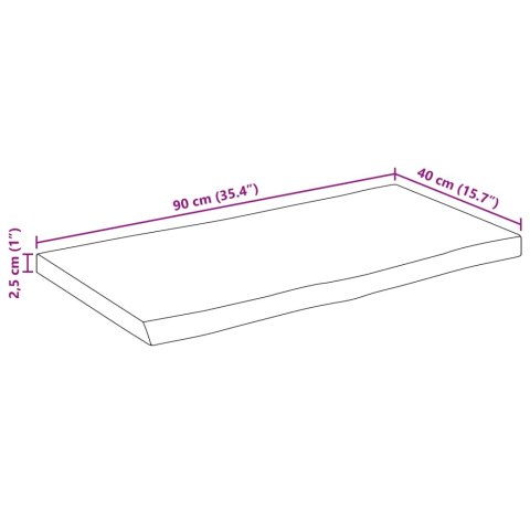 VidaXL Blat stołu z naturalną krawędzią, 90x40x2,5 cm, drewno mango