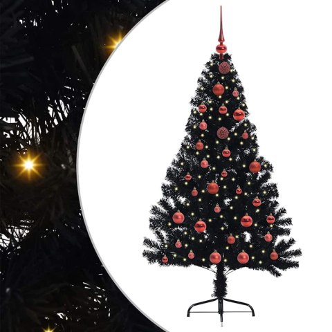 VidaXL Sztuczna choinka z oświetleniem na Boże Narodzenie 150 cm PVC