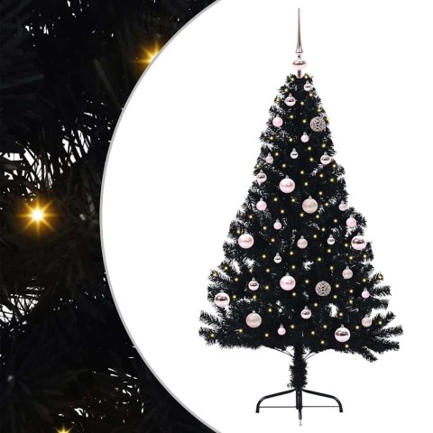 VidaXL Sztuczna choinka z oświetleniem na Boże Narodzenie 150 cm PVC