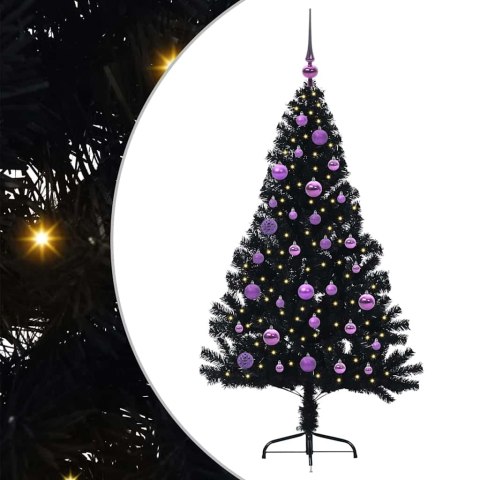 VidaXL Sztuczna choinka z oświetleniem na Boże Narodzenie 150 cm PVC