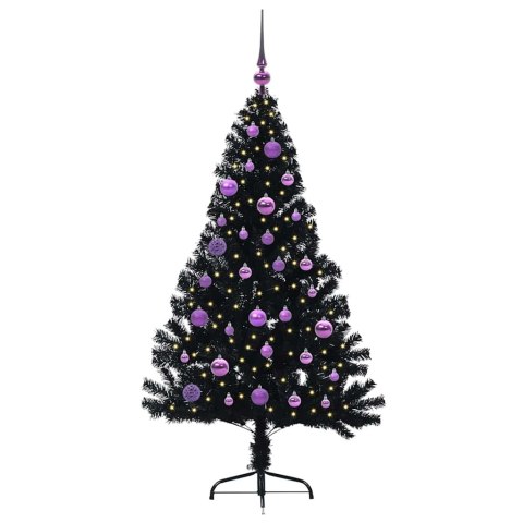 VidaXL Sztuczna choinka z oświetleniem na Boże Narodzenie 150 cm PVC