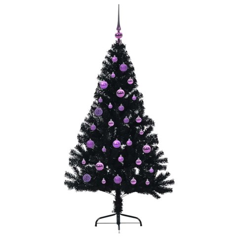 VidaXL Sztuczna choinka z oświetleniem na Boże Narodzenie 150 cm PVC