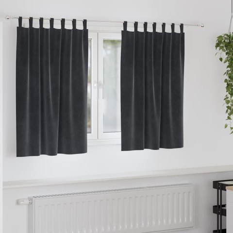 VidaXL Zasłony zaciemniające 2 pcs Ciemnoszary 140 x 140 cm Aksamit