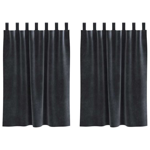 VidaXL Zasłony zaciemniające 2 pcs Ciemnoszary 140 x 140 cm Aksamit