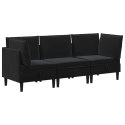 VidaXL Zestaw mebli do salonu z poduszką 3 pcs Czarny Welur