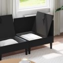 VidaXL Zestaw mebli do salonu z poduszką 3 pcs Czarny Welur