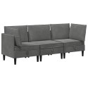 VidaXL Zestaw mebli do salonu z poduszką 3 pcs ciemnoszary Welur