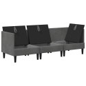 VidaXL Zestaw mebli do salonu z poduszką 3 pcs ciemnoszary Welur
