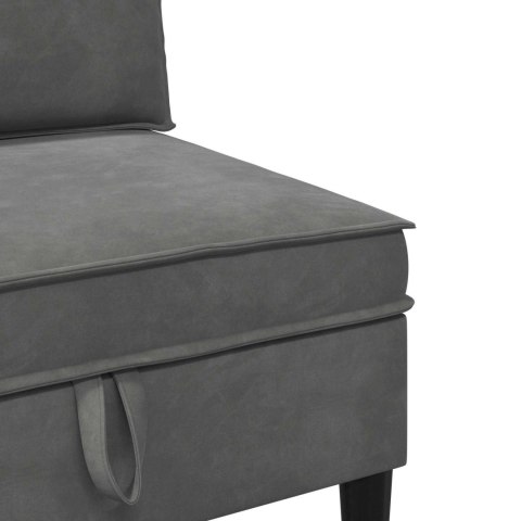 VidaXL Zestaw mebli do salonu z poduszką 3 pcs ciemnoszary Welur