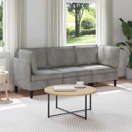 VidaXL Zestaw mebli do salonu z poduszką 3 pcs jasnoszary Welur