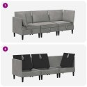 VidaXL Zestaw mebli do salonu z poduszką 3 pcs jasnoszary Welur
