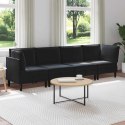VidaXL Zestaw mebli do salonu z poduszką 4 pcs Czarny Welur