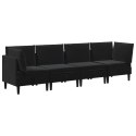 VidaXL Zestaw mebli do salonu z poduszką 4 pcs Czarny Welur