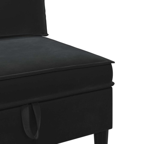 VidaXL Zestaw mebli do salonu z poduszką 4 pcs Czarny Welur