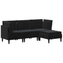 VidaXL Zestaw mebli do salonu z poduszką 4 pcs Czarny Welur