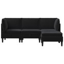 VidaXL Zestaw mebli do salonu z poduszką 4 pcs Czarny Welur