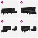 VidaXL Zestaw mebli do salonu z poduszką 4 pcs Czarny Welur