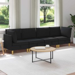 MODULARNY ZESTAW SOFY Z PRZECHOWALNIĄ 4 SZT. CZARNY TKANINA