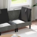 VidaXL Zestaw mebli do salonu z poduszką 4 pcs ciemnoszary Welur