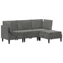 VidaXL Zestaw mebli do salonu z poduszką 4 pcs ciemnoszary Welur
