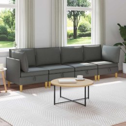 VidaXL Zestaw mebli do salonu z poduszką 4 pcs ciemnoszary tkanina