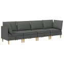 VidaXL Zestaw mebli do salonu z poduszką 4 pcs ciemnoszary tkanina