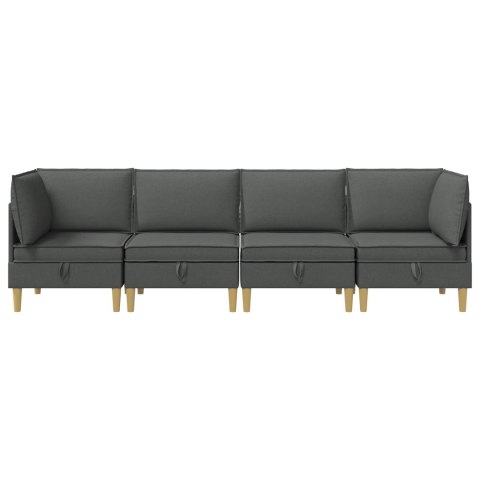 VidaXL Zestaw mebli do salonu z poduszką 4 pcs ciemnoszary tkanina