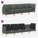 VidaXL Zestaw mebli do salonu z poduszką 4 pcs ciemnoszary tkanina