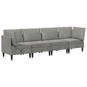 VidaXL Zestaw mebli do salonu z poduszką 4 pcs jasnoszary Welur