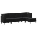 VidaXL Zestaw mebli do salonu z poduszką 5 pcs Czarny Welur