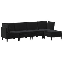 VidaXL Zestaw mebli do salonu z poduszką 5 pcs Czarny Welur