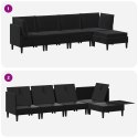 VidaXL Zestaw mebli do salonu z poduszką 5 pcs Czarny Welur